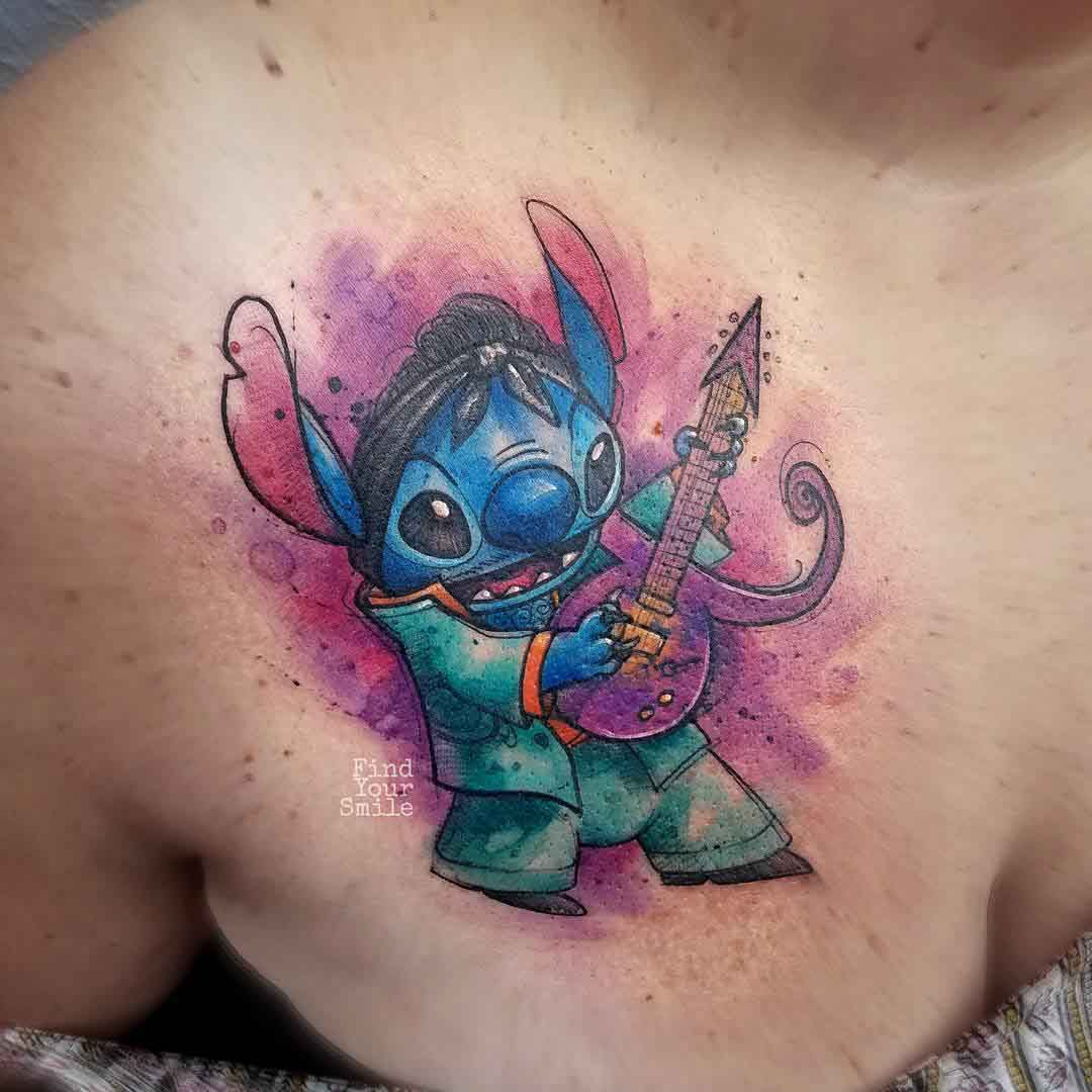 watercolor tattoo Stitch