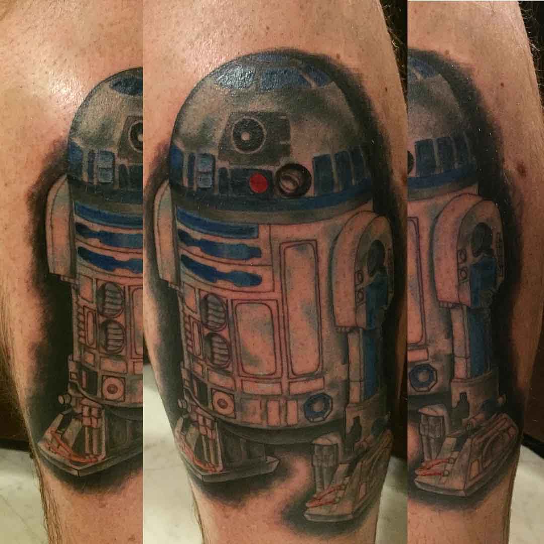 star wars tattoo R2D2 watercolor style