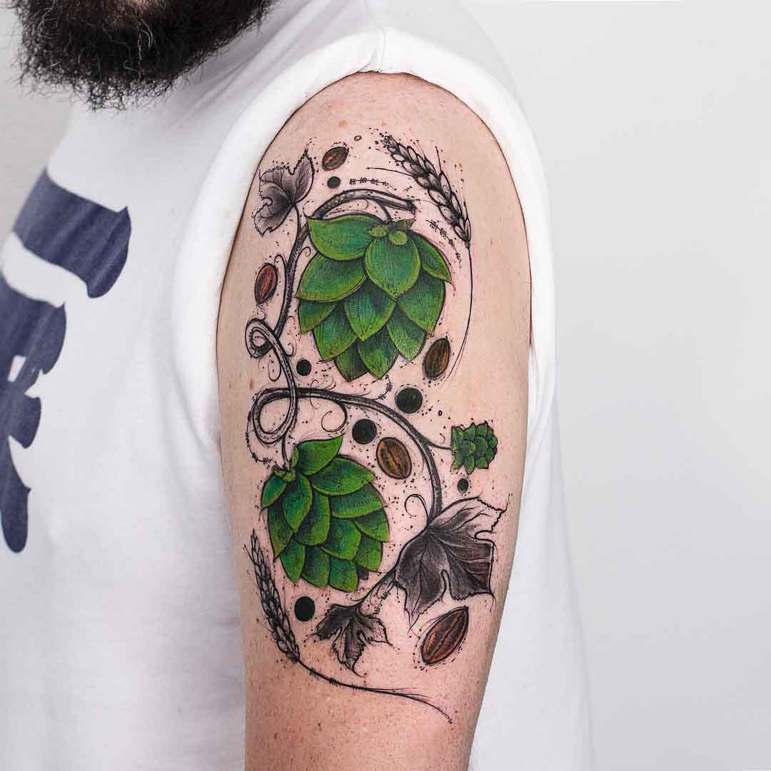 shoulder floral tattoo