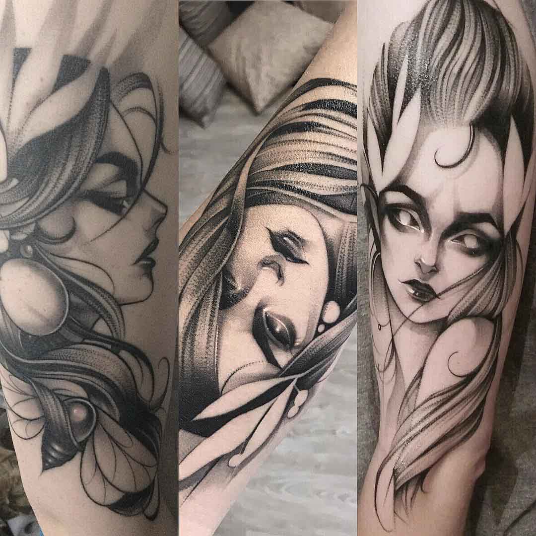 girls portraits tattoos