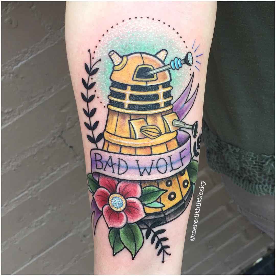 neo-traditional tattoo dalek doctor who