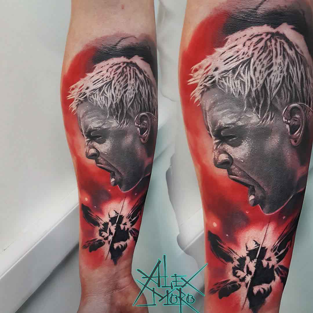 realistic chester bennington tattoo linkin park