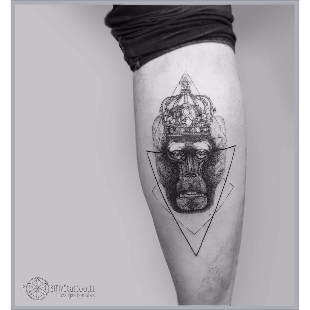 calf tattoo monkey king