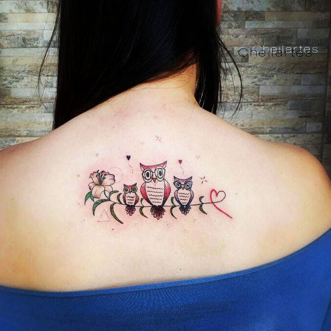 owl tattoos on back