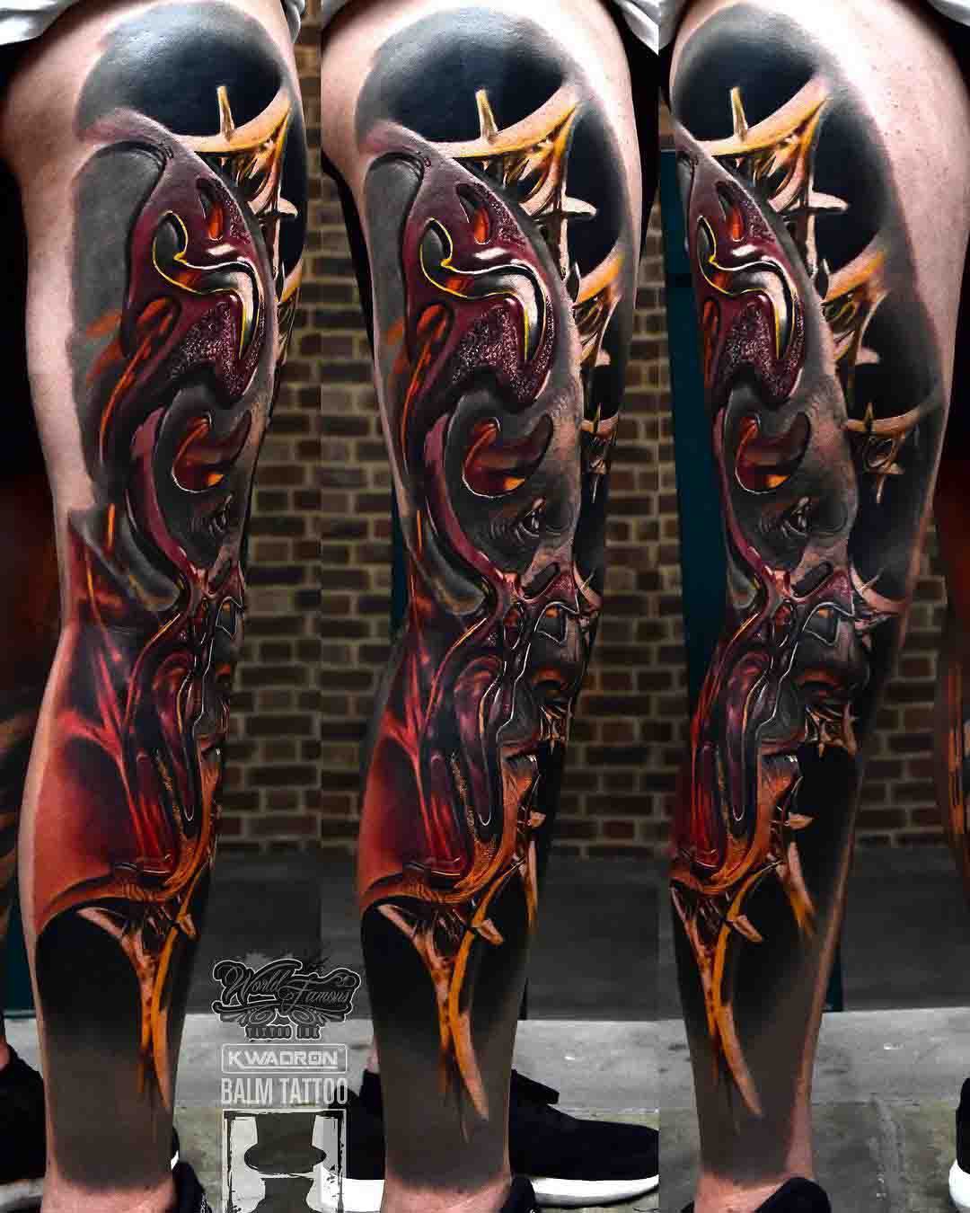 leg tattoo 3D