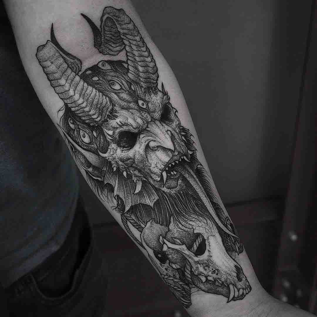 arm tattoo Satan