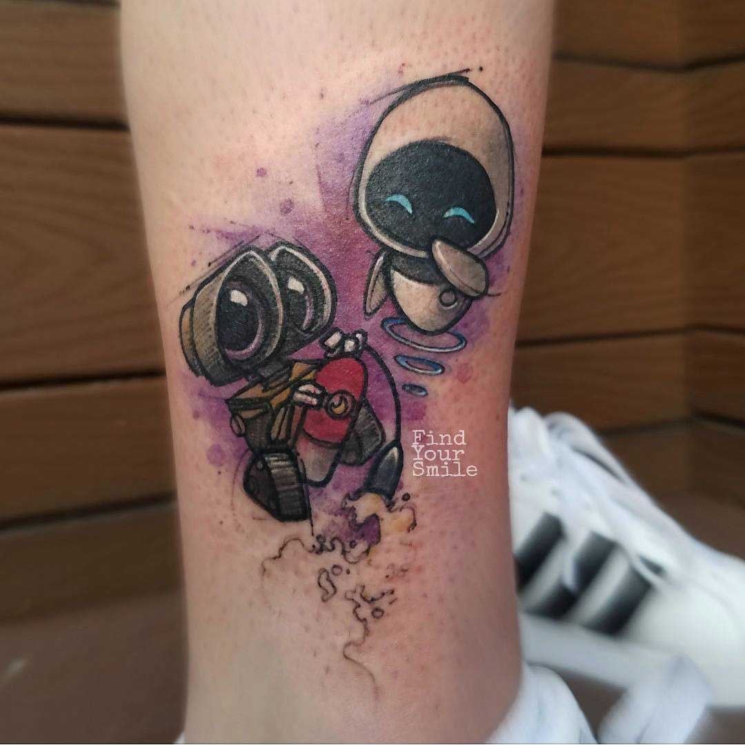 watercolour Wall-e tattoo