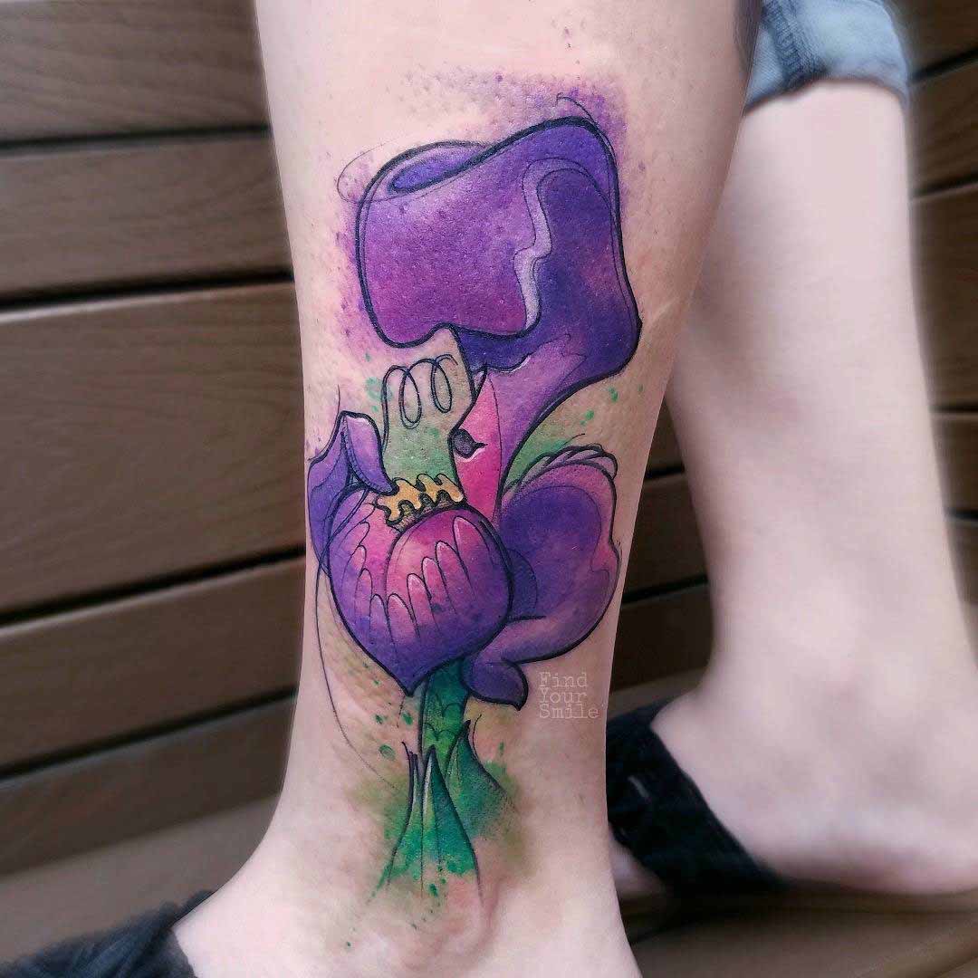 flower tattoo on ankle