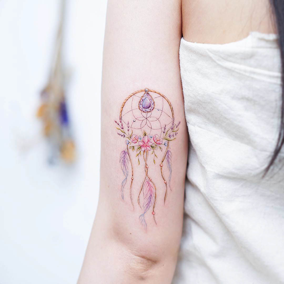 tricep tattoo dreamcatcher