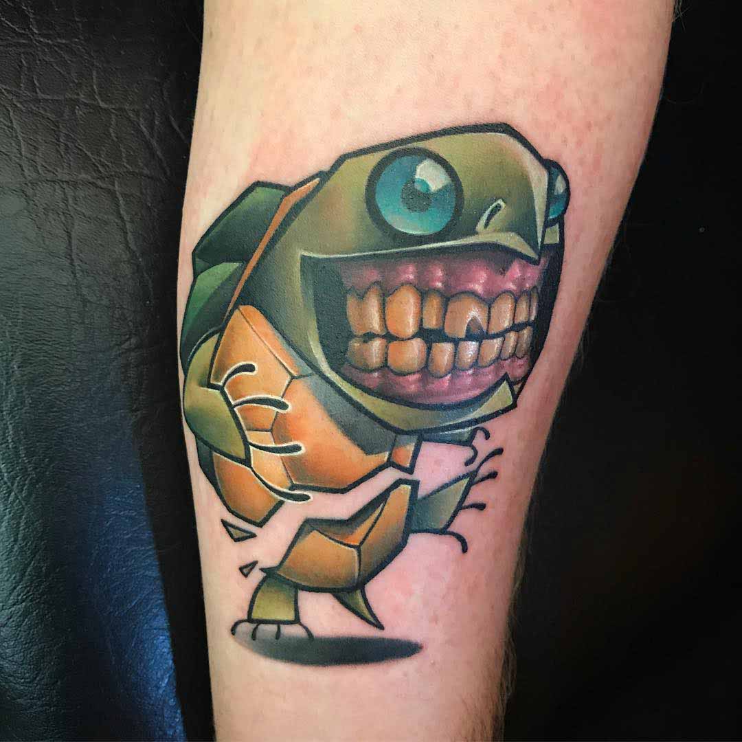 new school turtle tattoo