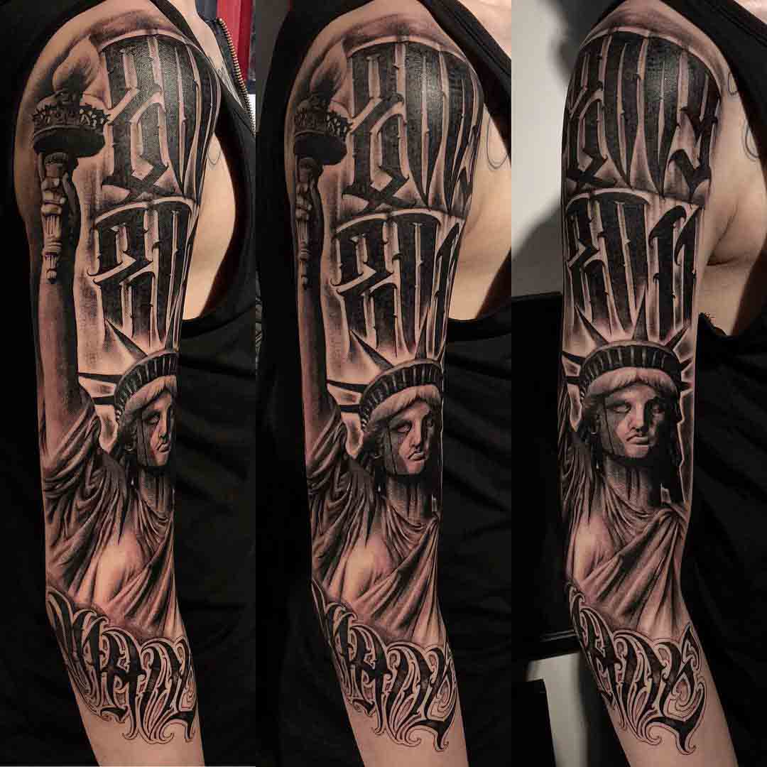 chicano tattoo statue of liberty