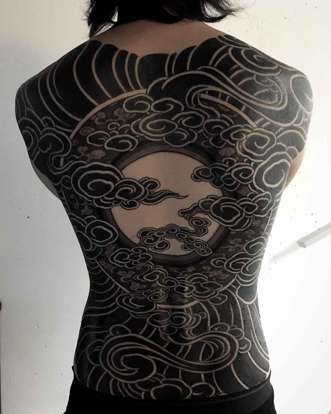 oriental black sky on full back