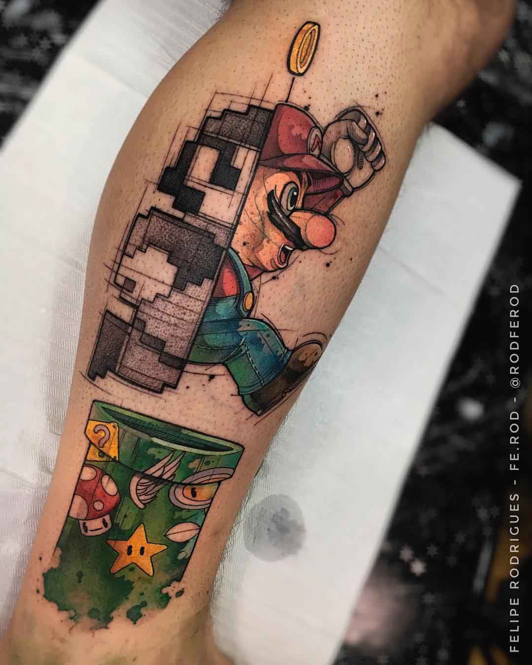 evolution mario tattoo nintendo