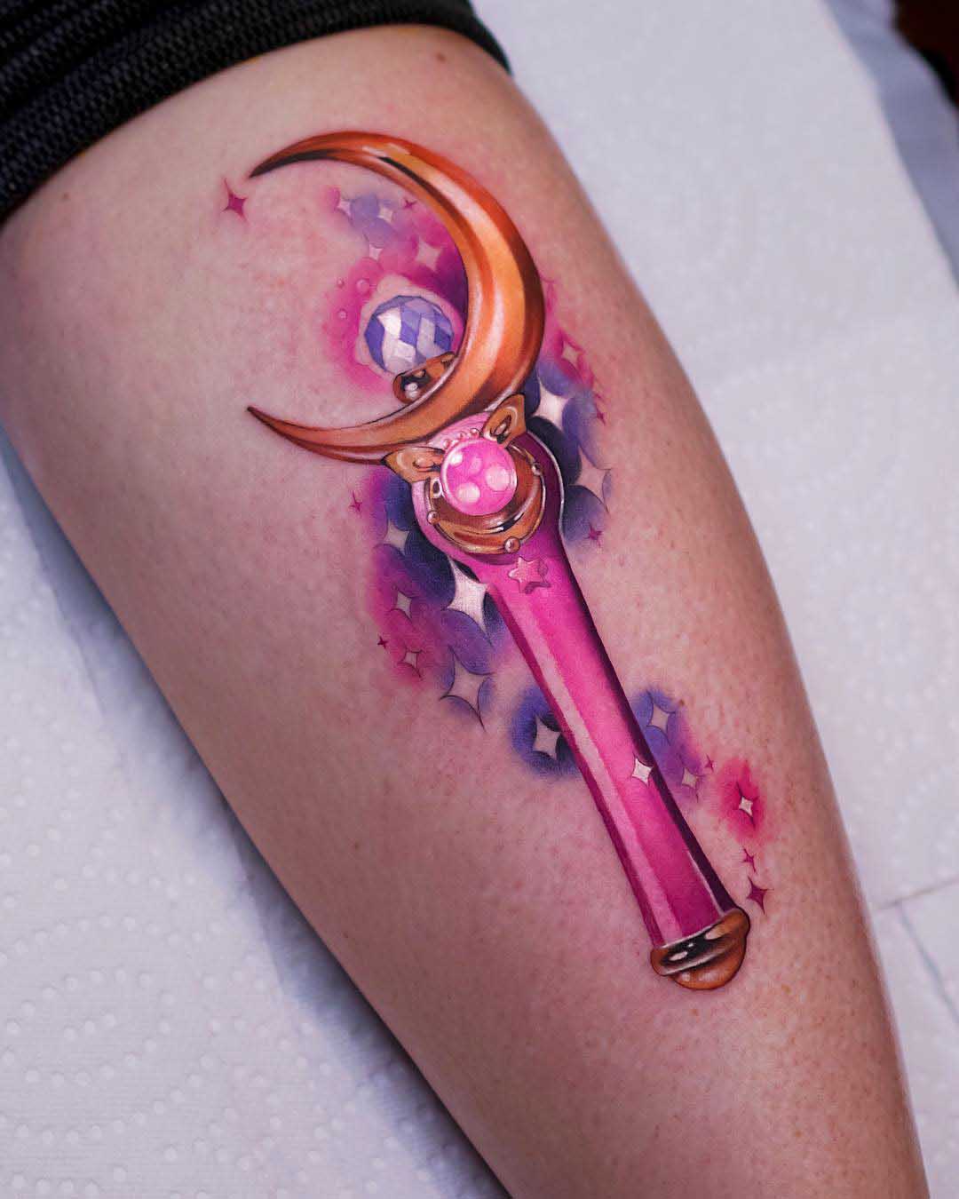 sailor moon tattoo moon stick