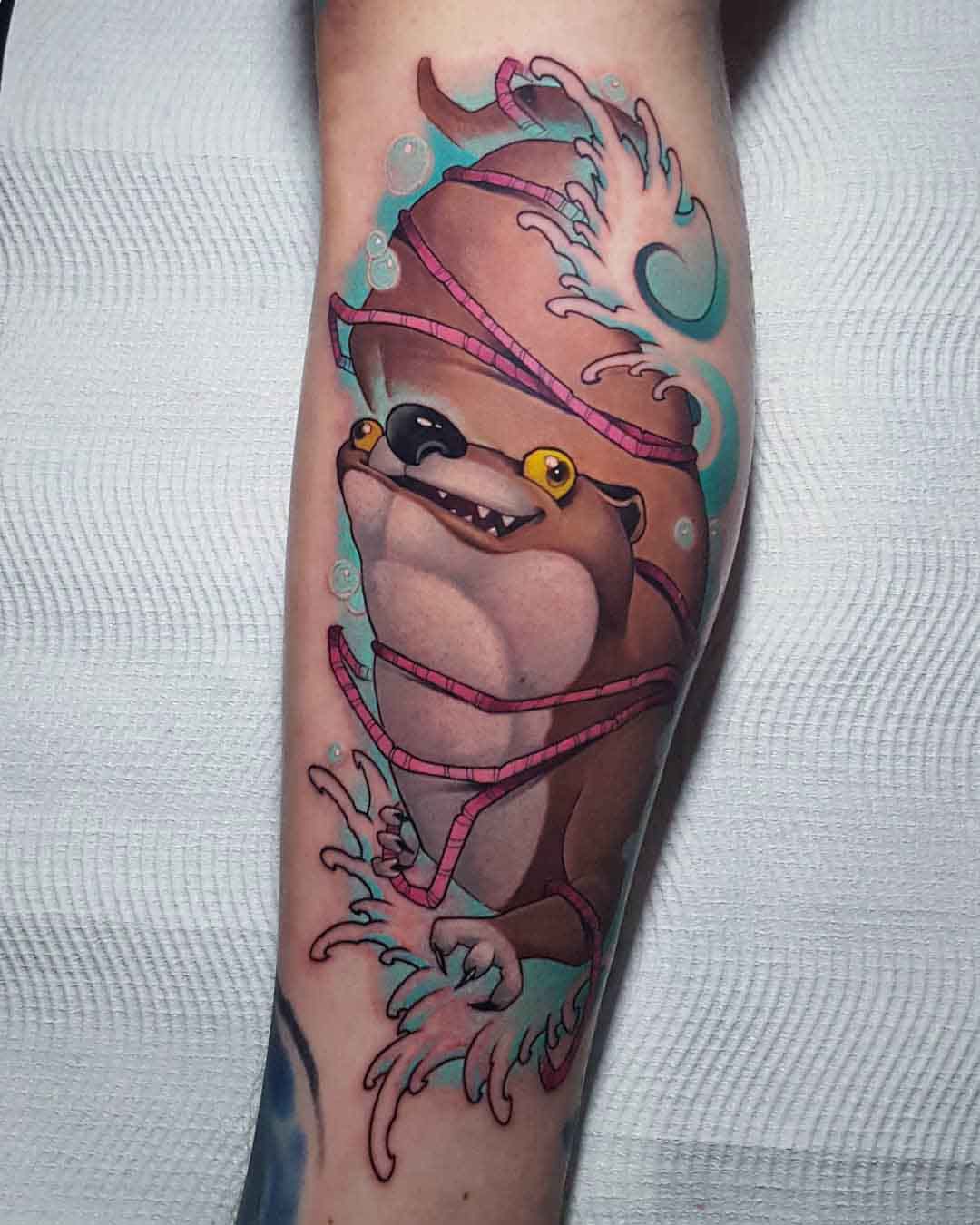 new school tattoo otter