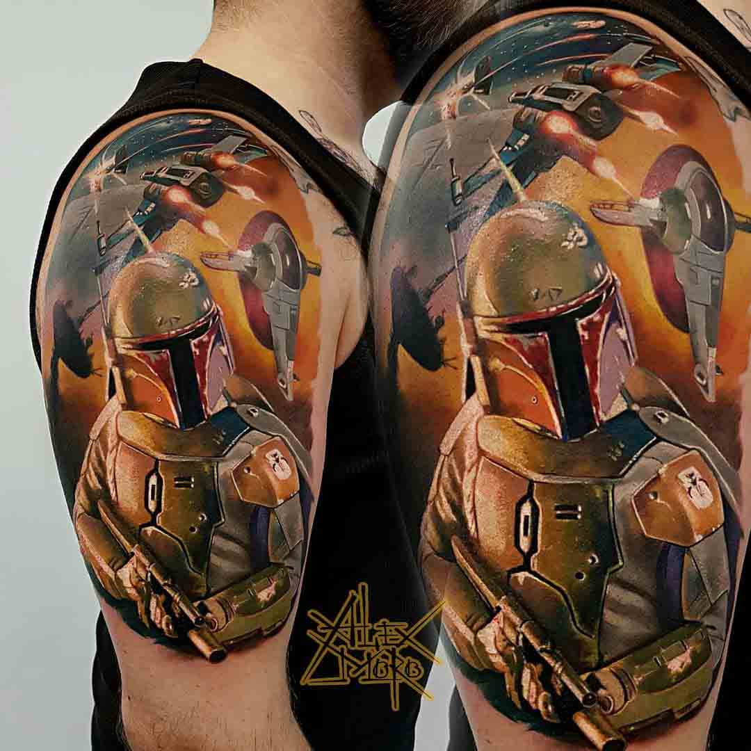 shoulder tattoo star wars