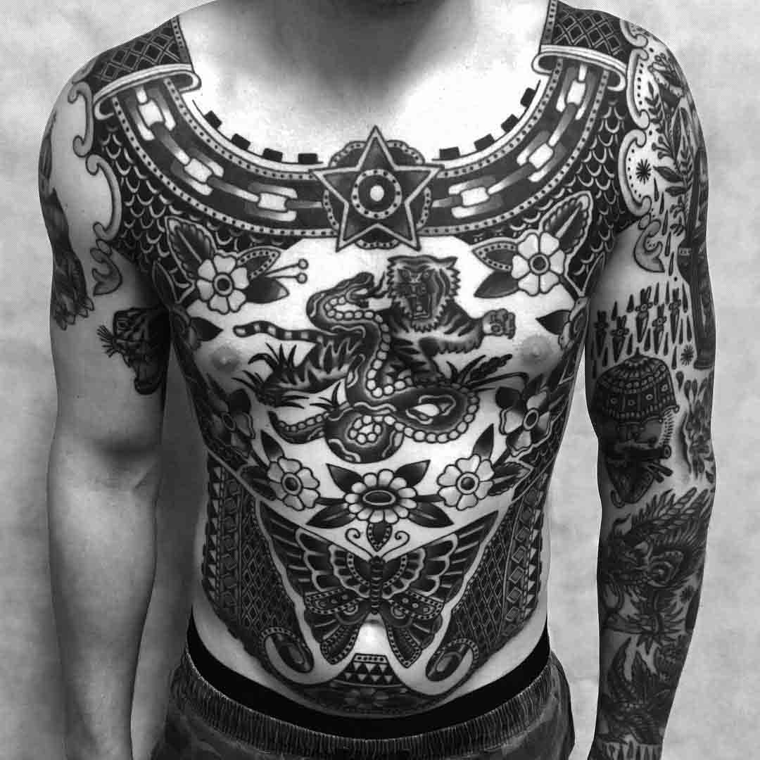 old school tattoo full body