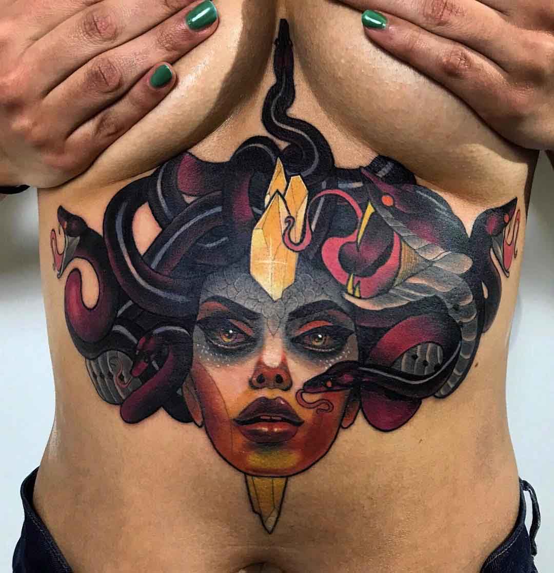 underboobs tattoo medusa