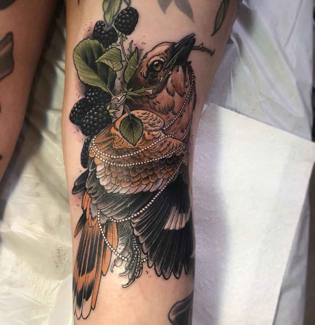 beads tattoo bird