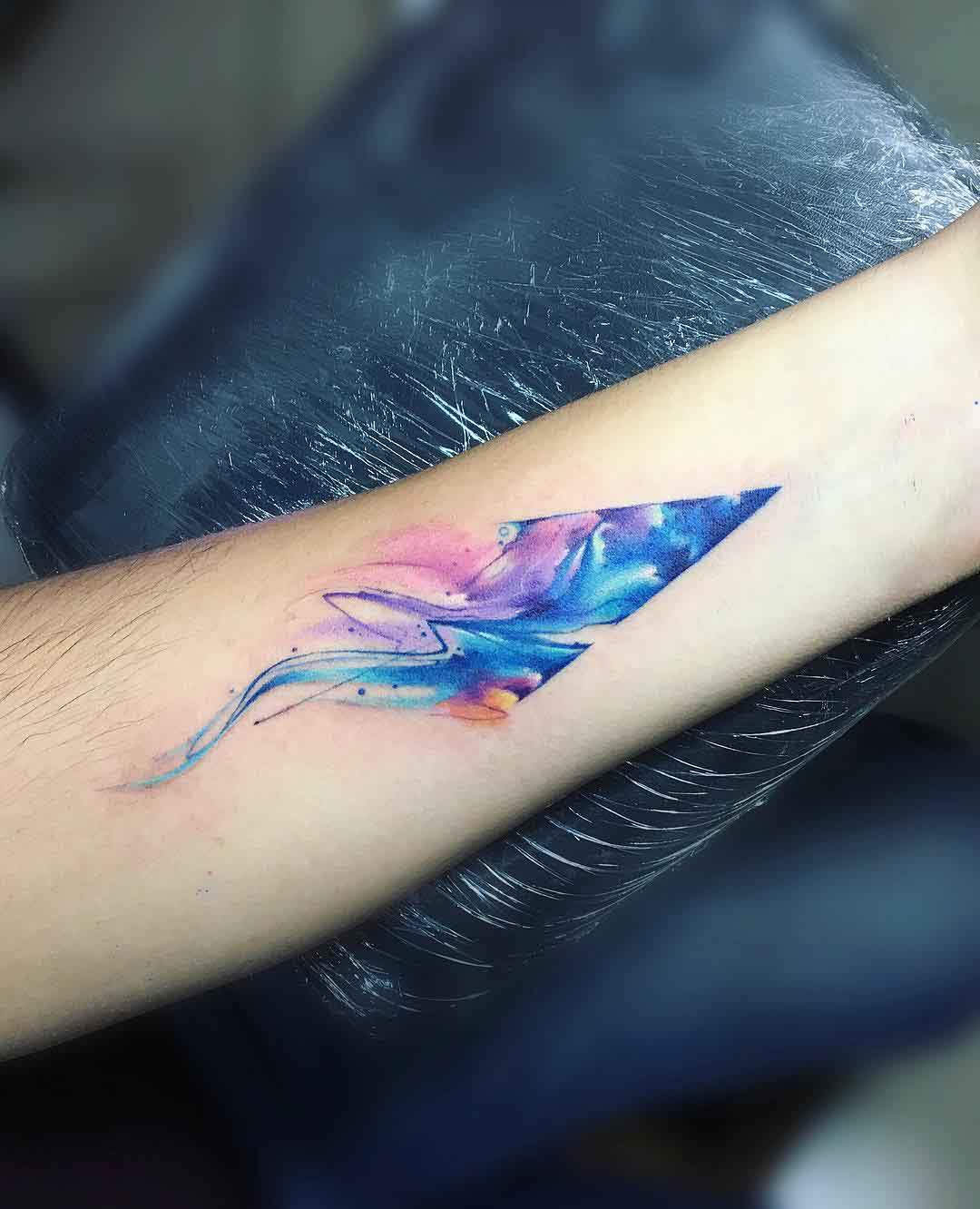 sea wave tattoo in rhombus