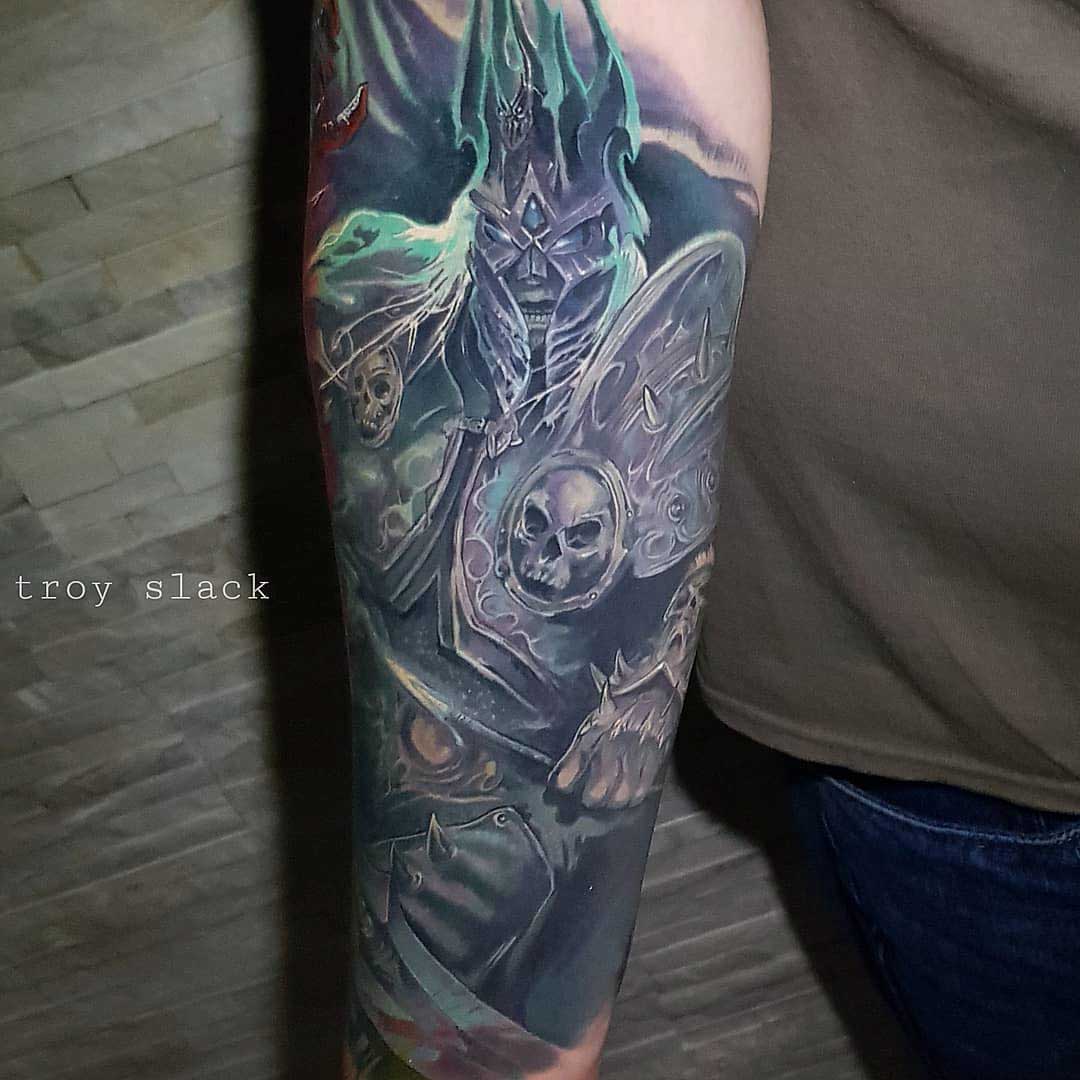 forearm tattoo arthas world of warcraft