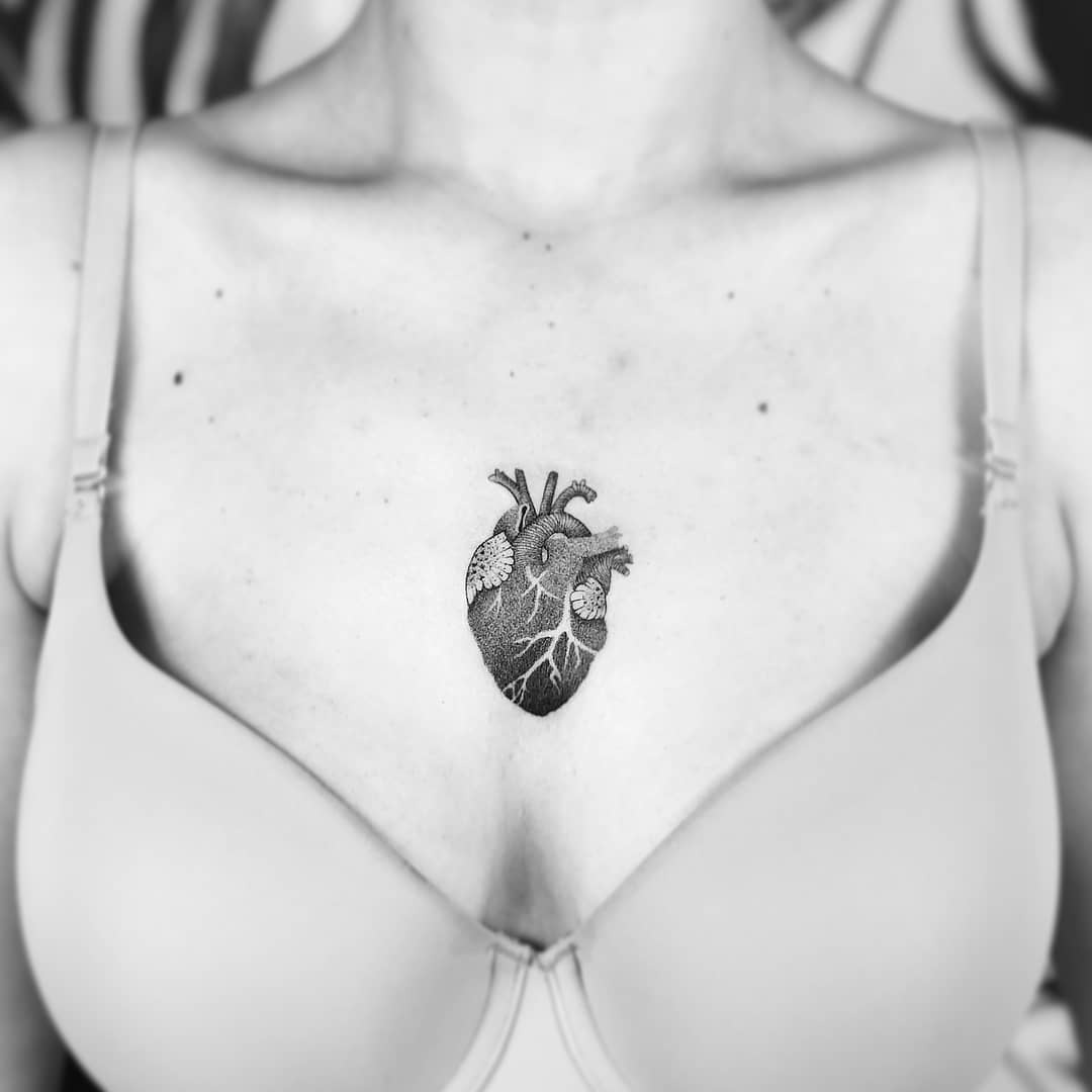 heart tattoo on chest