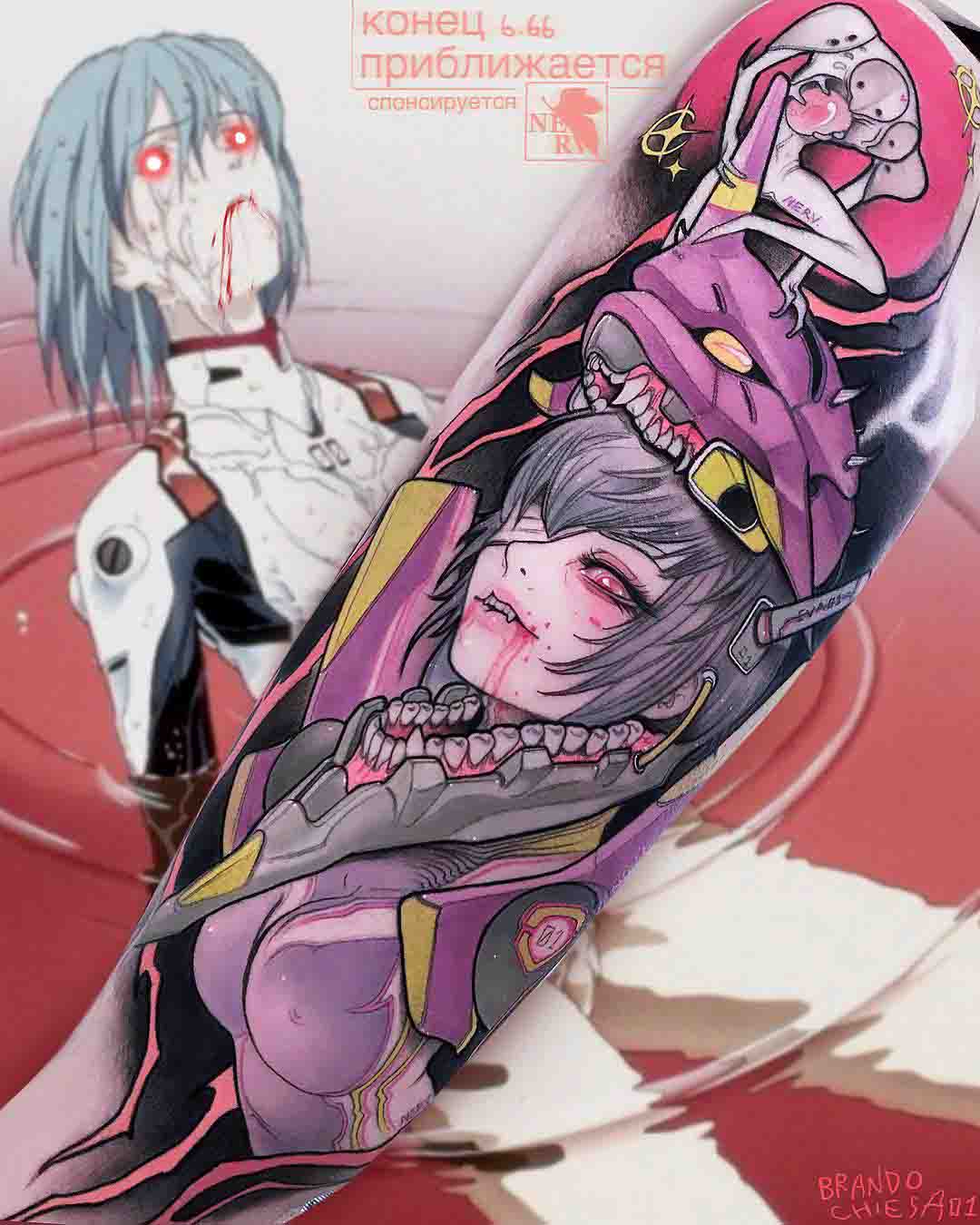 anime tattoo evangelion