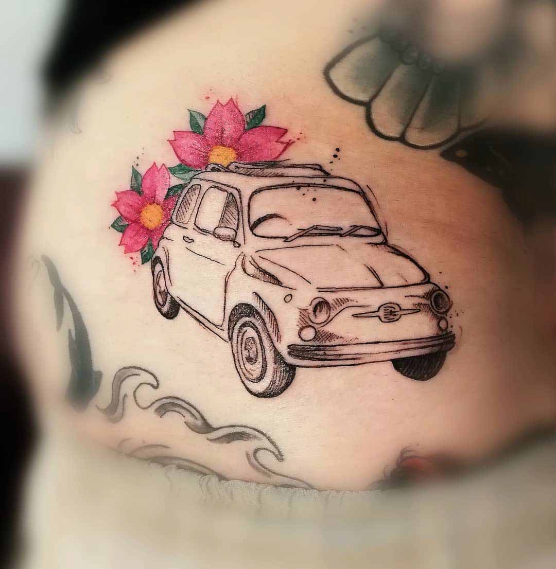 car tattoo fiat 500