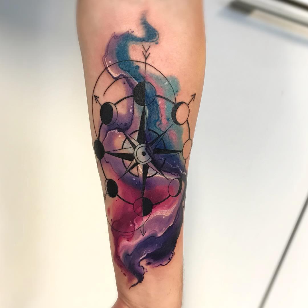 compas moon cycle tattoo