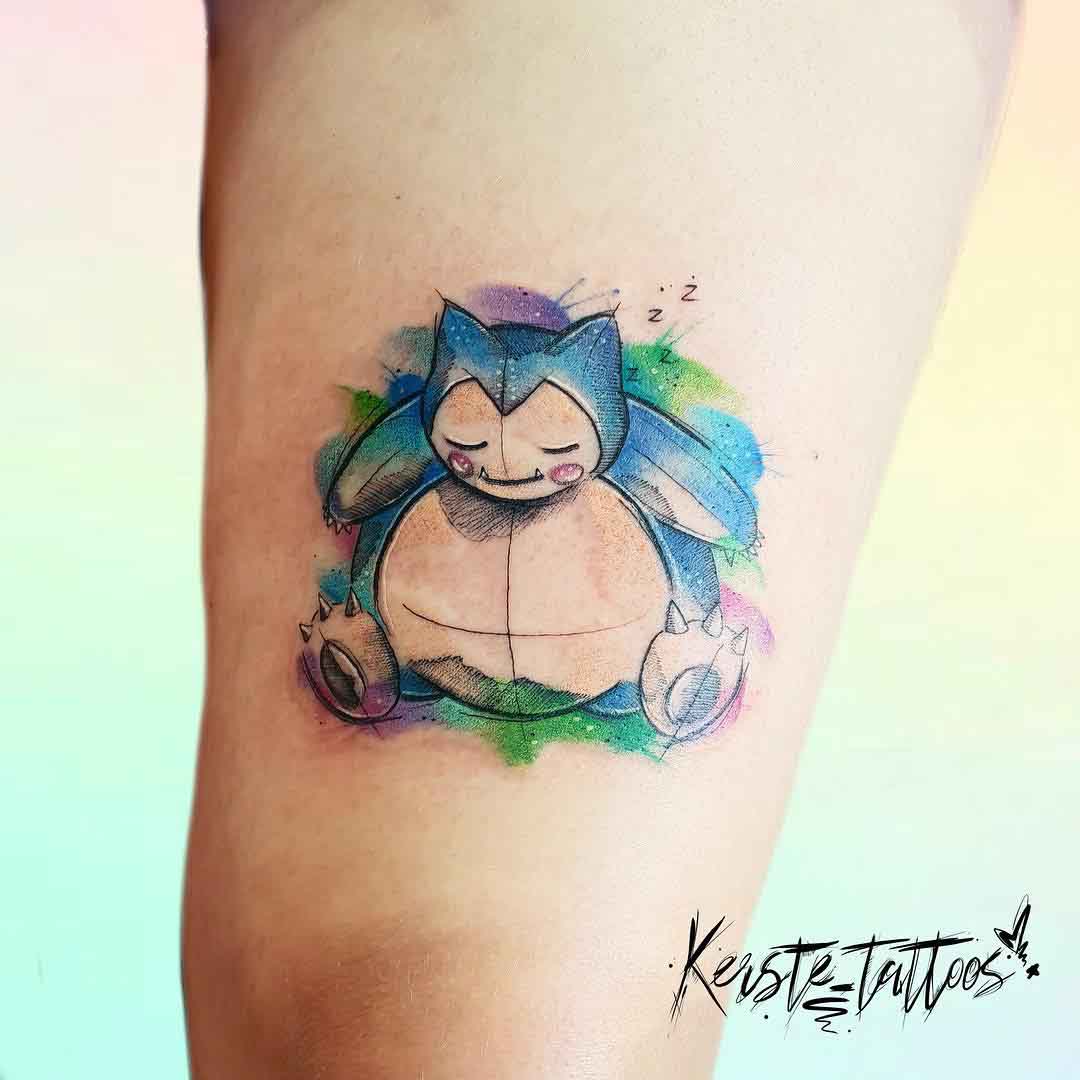 watercolor pokemon tattoo snorlax