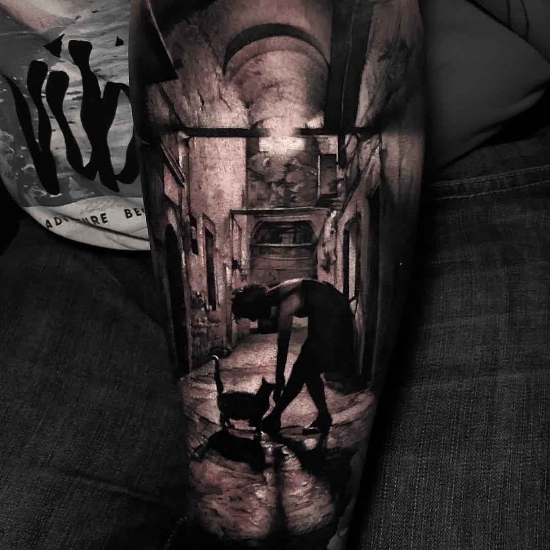 abandoned house tattoo