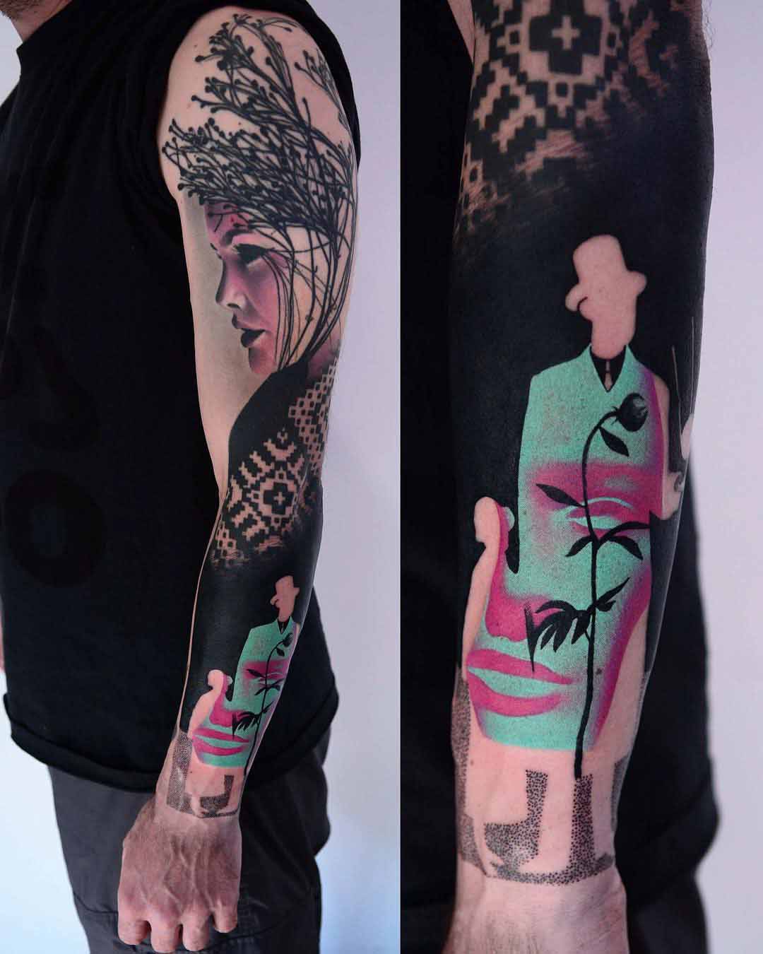 ukrainian girl tattoo sleeve