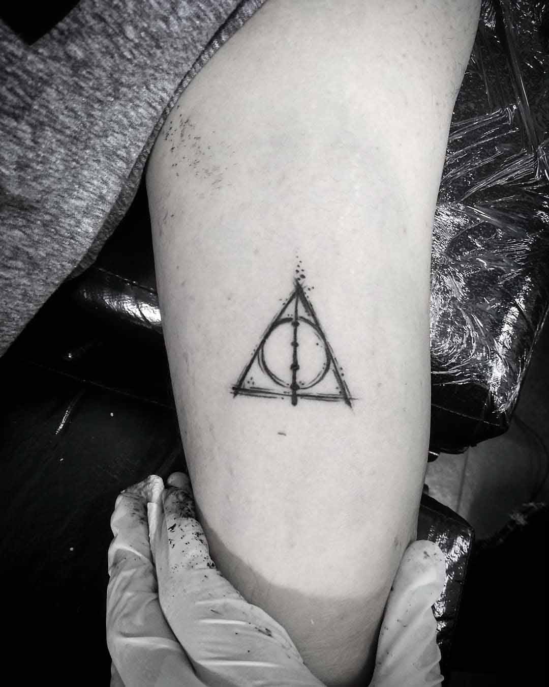 deathly hallows tattoo harry potter elder wand