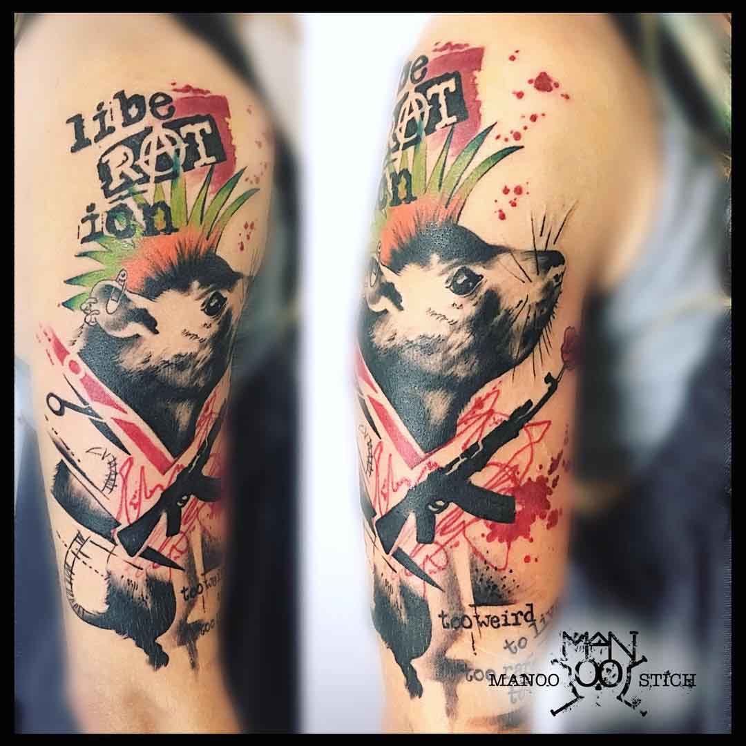 trash polka punk rat tattoo