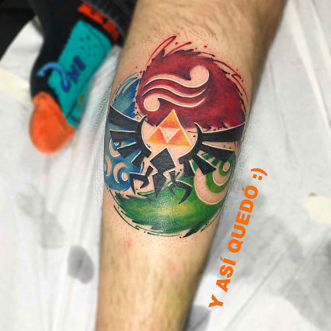 arm tattoo zelda emblem