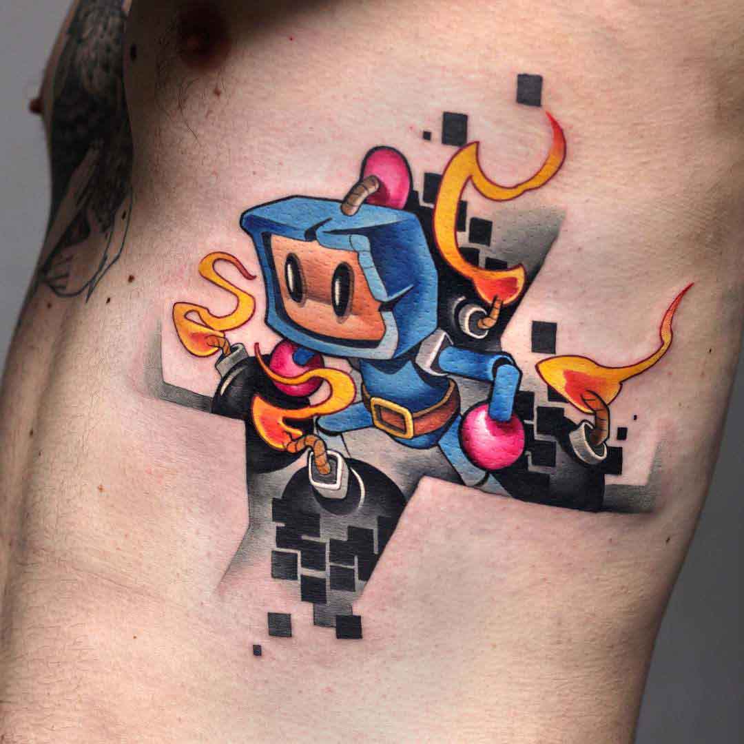 rib tattoo bomberman