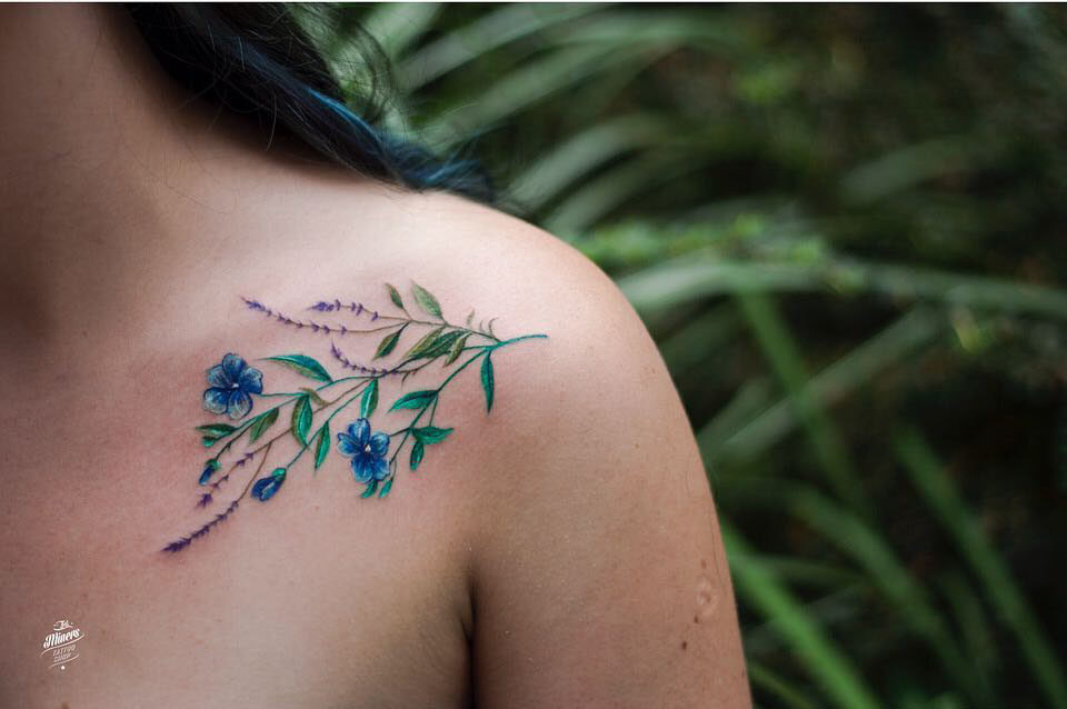 collar bone flowers