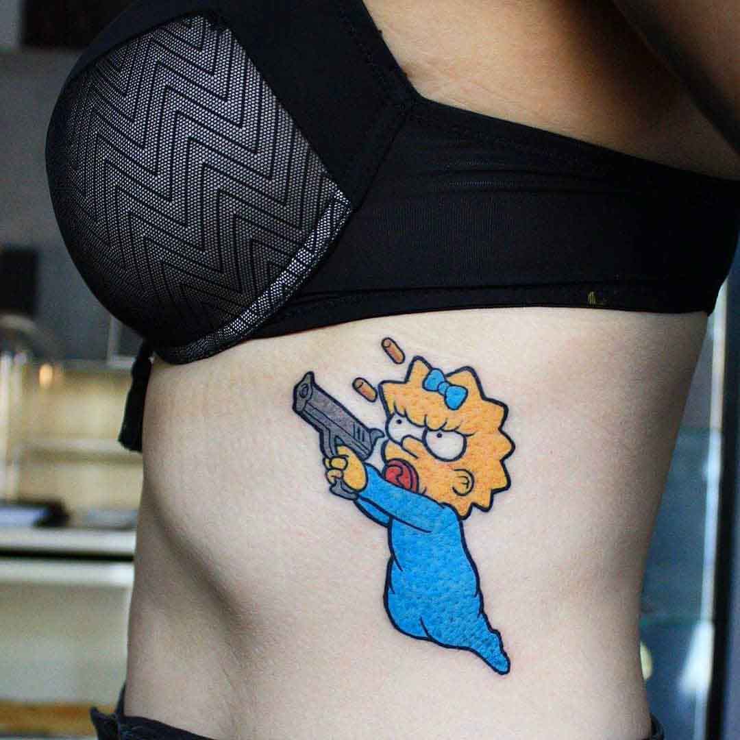 rib tattoo maggie simpson