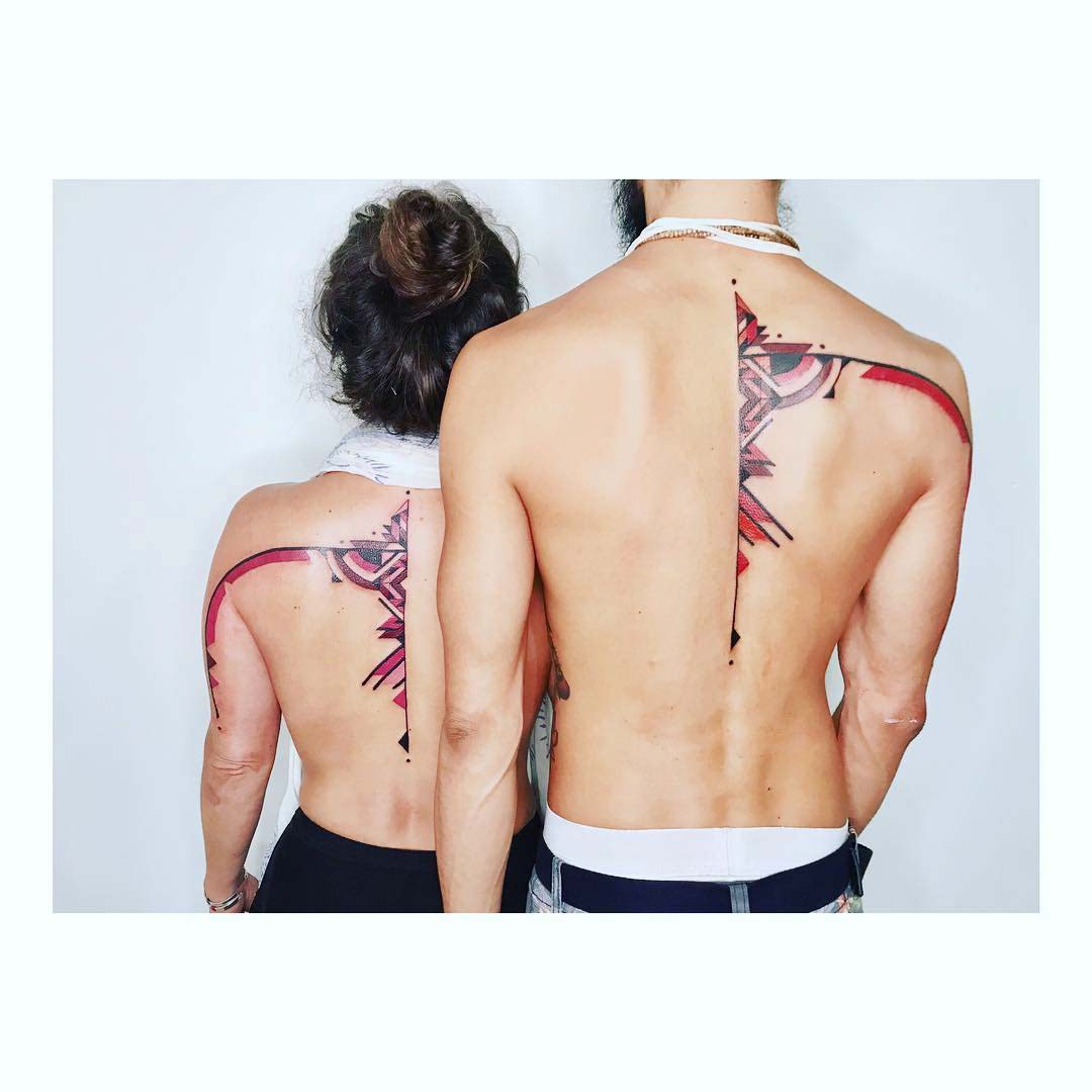 couple back tattoo ornaments