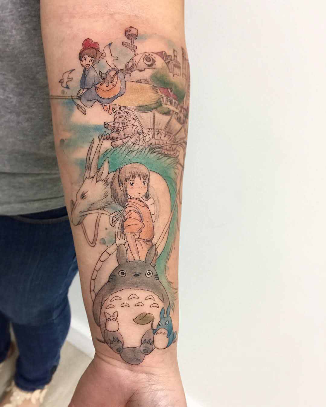 arm tattoo anime, spirited away